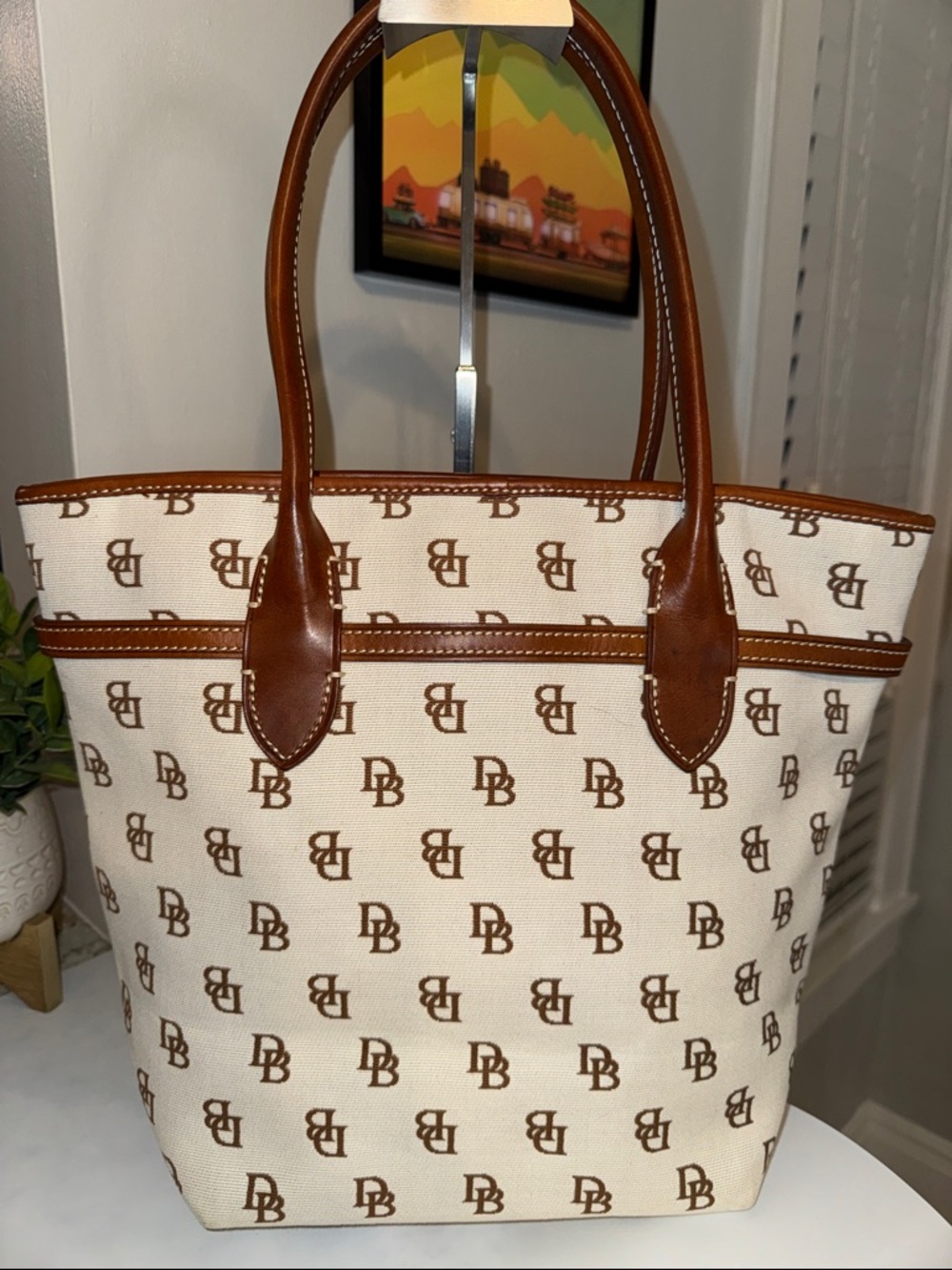 Dooney & Bourke Jenna Monogram Signature Tote Bucket Bag - Picture 4 of 15